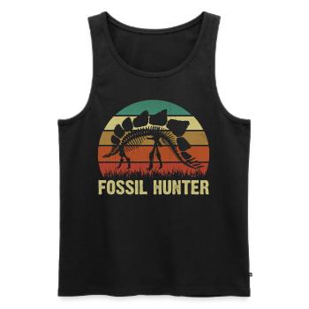 Archaeology Saying - Fossil Hunter - Männer Premium Bio Tank Top - Schwarz - Vorne - AI Model Male 178 light (178cm)
