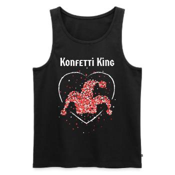 Konfetti Kölner Rot Weiss Karneval Fasching Narr - Männer Premium Bio Tank Top - Schwarz - Vorne - Michal (187cm)