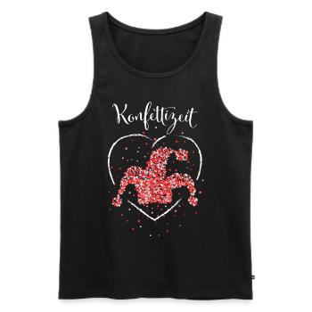 Karnevalf Konfettizeit Rot Weiss 5. Jahreszeit - Männer Premium Bio Tank Top - Schwarz - Vorne - Michal (187cm)