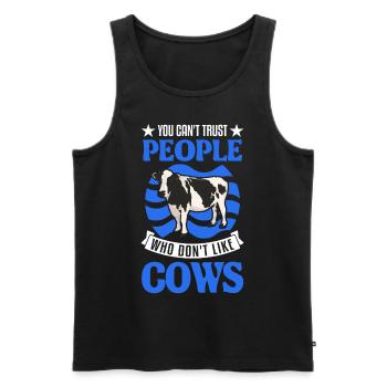 Cow Gift Farmer Cattle Breeder Vaches - Débardeur bio Premium Homme - noir - Devant - Michal (187cm)