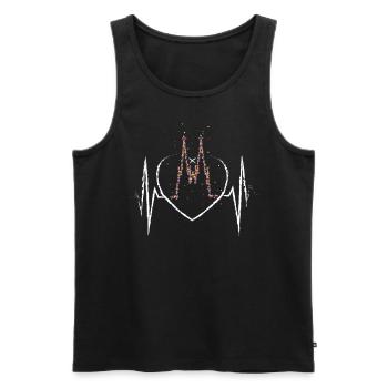 Cologne Carnival Cologne Kölle Heartbeat Carnival - Men's Premium Organic Tank Top - black - Front - AI Model Male 178 light (178cm)