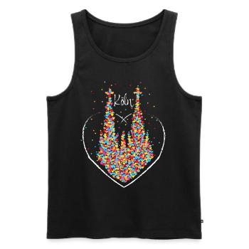 Cathédrale de Cologne Cologne Kölle Colonia Carnaval - Débardeur bio Premium Homme - noir - Devant - Michal (187cm)