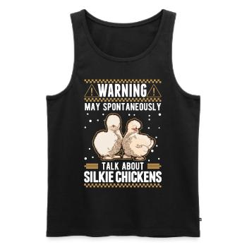 Warning Silkie Chicken Silkie Chicken - Men's Premium Organic Tank Top - black - Front - Michal (187cm)