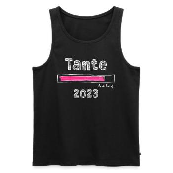 Tante 2023 loading Nichte Neffe Baby Tanten - Männer Premium Bio Tank Top - Schwarz - Vorne - Michal (187cm)