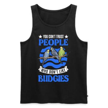 Budgie Gift Welli Cockatiel - Men's Premium Organic Tank Top - black - Front - Michal (187cm)