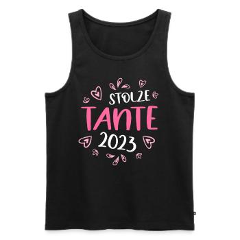 stolze frischgebackene Tante Nichte - Männer Premium Bio Tank Top - Schwarz - Vorne - AI Model Male 178 light (178cm)