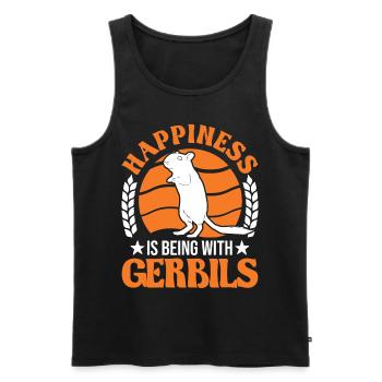 Gerbil Glück Racing Rat Germaaus - Men's Premium Organic Tank Top - black - Front - AI Model Male 178 light (178cm)