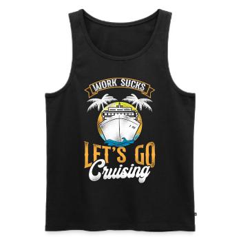 Cruise Ship Vacation Retro Vintage - Männer Premium Bio Tank Top - Schwarz - Vorne - Michal (187cm)