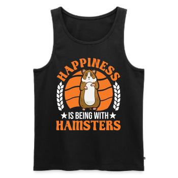 Hamster Glück Hamsterrad Goldhamster - Männer Premium Bio Tank Top - Schwarz - Vorne - AI Model Male 178 light (178cm)