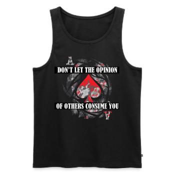 Karte Zitat Ass Selbstbewusstsei Affirmation - Männer Premium Bio Tank Top - Schwarz - Vorne - Michal (187cm)