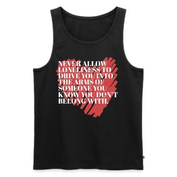 Einsamkeit Ermächtigen Zitat - Männer Premium Bio Tank Top - Schwarz - Vorne - Michal (187cm)