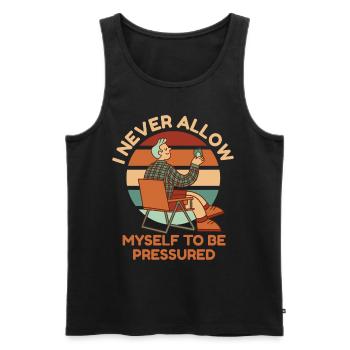 Ich erlaube mir nie, unter Druck gesetzt werden - Männer Premium Bio Tank Top - Schwarz - Vorne - AI Model Male 178 light (178cm)