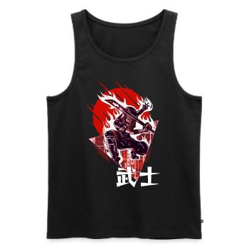Ninja Samurai Flaming Sword Japanisch - Männer Premium Bio Tank Top - Schwarz - Vorne - AI Model Male 178 light (178cm)