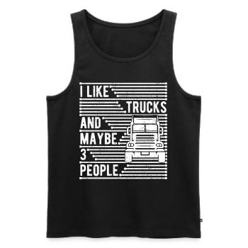 Truck Driver Truck Driver Professional Driver Trucker - Men's Premium Organic Tank Top - black - Front - AI Model Male 178 light (178cm)