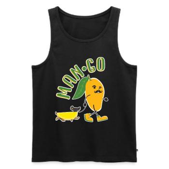 Funny Mango Dachshund - Cool Man Go Design - Men's Premium Organic Tank Top - black - Front - Michal (187cm)
