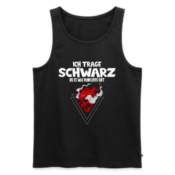 Ich trage schwarz bis es was dunkleres gibt - Männer Premium Bio Tank Top - Schwarz - Vorne - Michal (187cm)