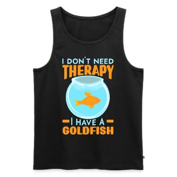 I don't need therapy I have a Goldfisc - Men's Premium Organic Tank Top - black - Front - Michal (187cm)