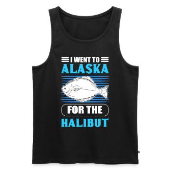 I Went to Alaska for the Halibut Fishing Fish - Men's Premium Organic Tank Top - black - Front - AI Model Male 178 light (178cm)