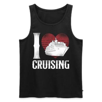 Bateau de croisière Vacances Coeur Vintage - Débardeur bio Premium Homme - noir - Devant - Michal (187cm)