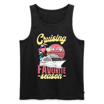 Cruise Ship Vacation Girl Cruising - Men's Premium Organic Tank Top - black - Front - Michal (187cm)