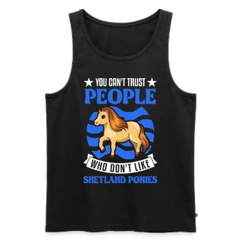 Shetland Pony Gift Shetty - Men's Premium Organic Tank Top - black - Front - Michal (187cm)