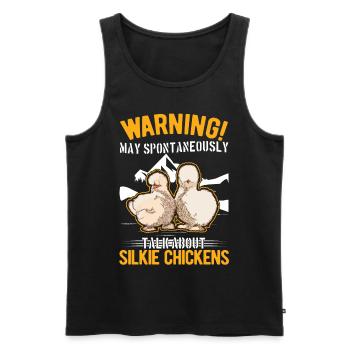 Warning Silkie Chicken Silkie Chicken - Men's Premium Organic Tank Top - black - Front - Michal (187cm)