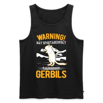 Warning Gerbil racing rat gerbil - Men's Premium Organic Tank Top - black - Front - AI Model Male 178 light (178cm)