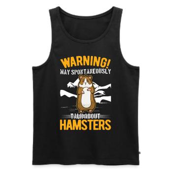Warnung Hamster Hamsterrad Goldhamster - Männer Premium Bio Tank Top - Schwarz - Vorne - AI Model Male 178 light (178cm)