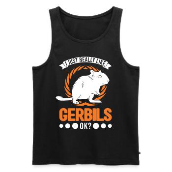 J’aime beaucoup Gerbils Rennratte Rennmaus - Débardeur bio Premium Homme - noir - Devant - Michal (187cm)