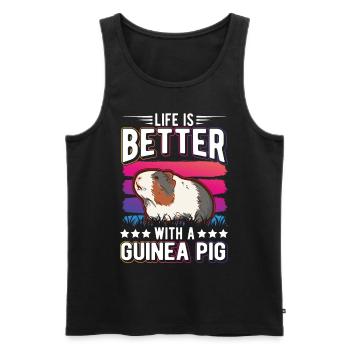 La vie est meilleure avec un cochon d’Inde Meerschweinchen - Débardeur bio Premium Homme - noir - Devant - Michal (187cm)