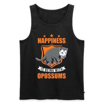 Le bonheur, c’est d’être avec les opossums Possums - Débardeur bio Premium Homme - noir - Devant - Michal (187cm)