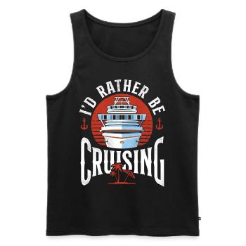 Vacances en bateau de croisière que je préférerais être - Débardeur bio Premium Homme - noir - Devant - Michal (187cm)