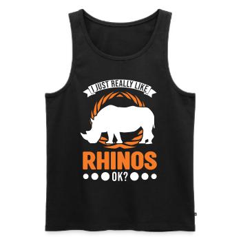 I just really like Rhinos Rhinozeros Nashorn - Männer Premium Bio Tank Top - Schwarz - Vorne - Michal (187cm)