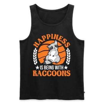 Raccoon Lucky Raccoon - Men's Premium Organic Tank Top - black - Front - Michal (187cm)