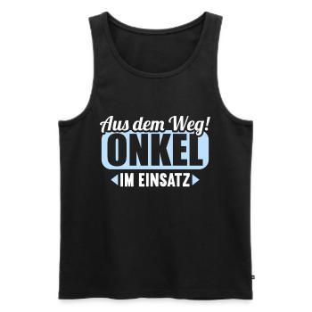 Aus dem Weg Onkel im Einsatz Nichte Neffe - Männer Premium Bio Tank Top - Schwarz - Vorne - Michal (187cm)