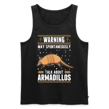 May spontaneously talk about Armadillos - Männer Premium Bio Tank Top - Schwarz - Vorne - Michal (187cm)