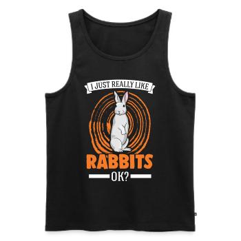 J’aime vraiment Rabbits Hase Kaninchen - Débardeur bio Premium Homme - noir - Devant - Michal (187cm)