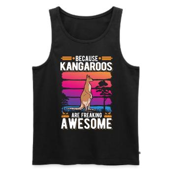 Because Kangaroos are freaking awesome Känguru - Männer Premium Bio Tank Top - Schwarz - Vorne - Michal (187cm)