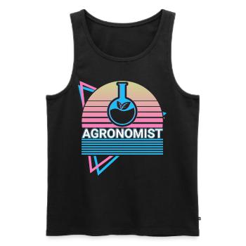Agronom Agronomie Retro - Männer Premium Bio Tank Top - Schwarz - Vorne - AI Model Male 178 light (178cm)