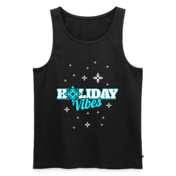 Holiday Vibes Snowflake On Christmas - Men's Premium Organic Tank Top - black - Front - Michal (187cm)