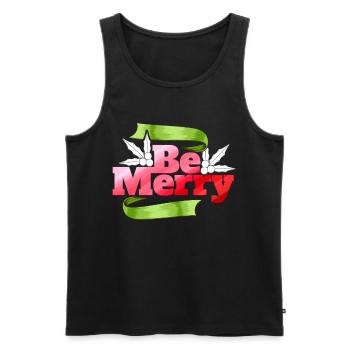 Be Merry Christmas The Mistletoe Christmas - Männer Premium Bio Tank Top - Schwarz - Vorne - AI Model Male 178 light (178cm)