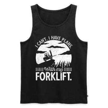 Forklift driver Forklift forklift driver Warehouseman - Men's Premium Organic Tank Top - black - Front - AI Model Male 178 light (178cm)