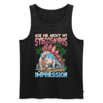 Ask Me About My Stegosaurus Impression - Männer Premium Bio Tank Top - Schwarz - Vorne - Michal (187cm)