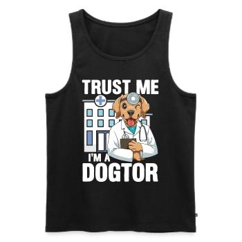Trust Me I'M A Dogtor für einen Tierarzt - Männer Premium Bio Tank Top - Schwarz - Vorne - Michal (187cm)