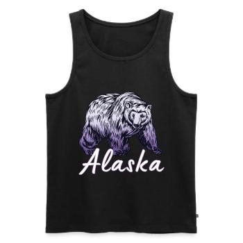 Alaska Geschenk USA Natur Bär Denali Grizzly Wald - Männer Premium Bio Tank Top - Schwarz - Vorne - Michal (187cm)