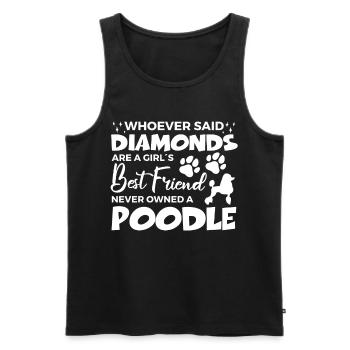 Cadeau pour propriétaire de chien caniche - Débardeur bio Premium Homme - noir - Devant - Michal (187cm)