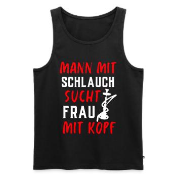 Shisha Geschenk für Wasserpfeife Shishabar Pfeife - Männer Premium Bio Tank Top - Schwarz - Vorne - Michal (187cm)