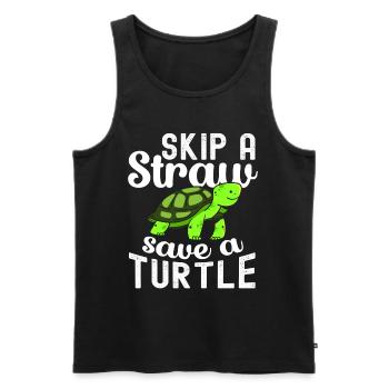 Turtle Relaxed Chill Sea Ocean Beach - Men's Premium Organic Tank Top - black - Front - Michal (187cm)