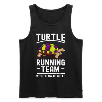 Tortue Détendue Chill Mer Océan Plage - Débardeur bio Premium Homme - noir - Devant - Michal (187cm)