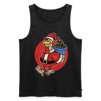 Christmas Ugly Christmas Poultry Xmas Chicken - Men's Premium Organic Tank Top - black - Front - Michal (187cm)